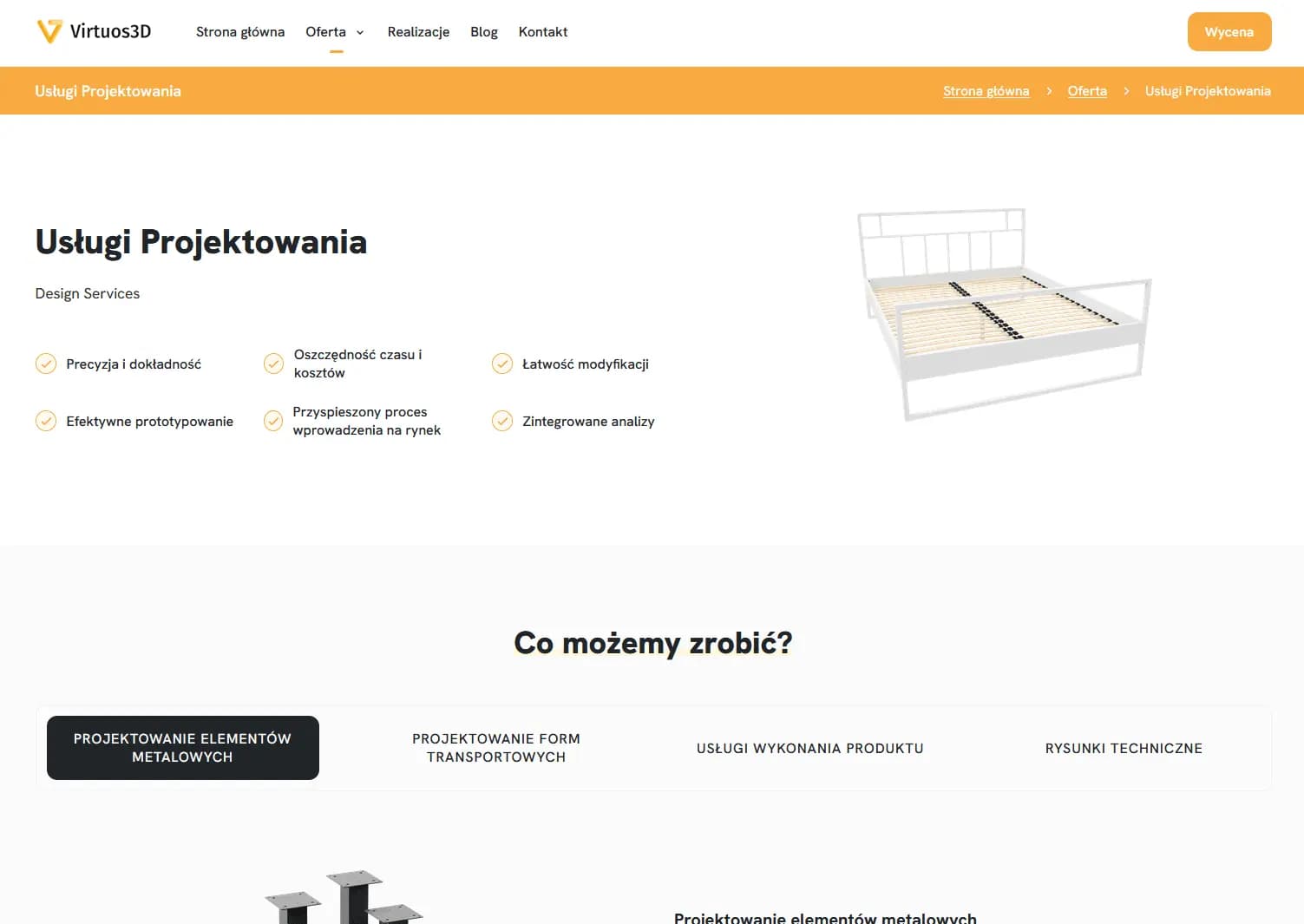 Widok usługi