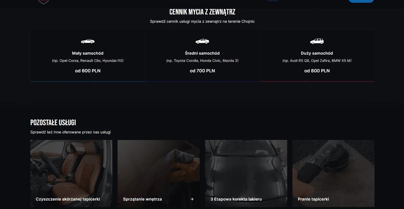 Cennik i pozostałe usługi